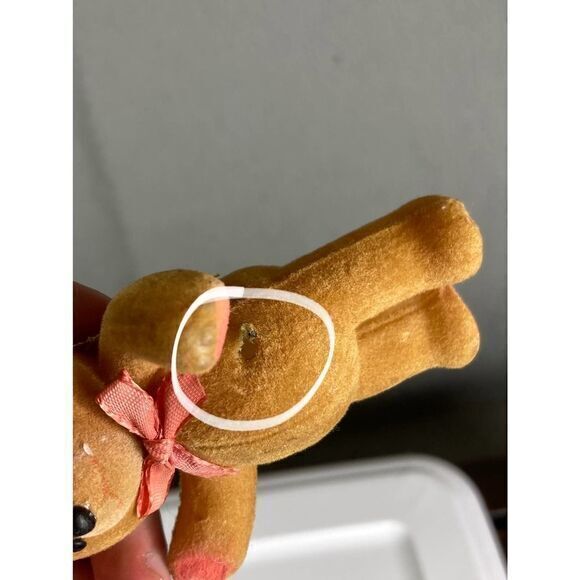 Vintage Christmas Teddy Bear Ornaments Lot Set of 2 Holiday Tree Decor - Picture 6 of 10